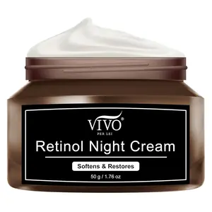 Vivo Per Lei Retinol Night Cream - Retinol Cream for Face - Skin Repair Hydrating Anti Aging Jojoba Moisturizer for Women - 1.76 Oz. Skin Repair Hydrating