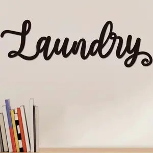 CIFbuy Farmhouse Metal Laundry Sign Black Decor Rustic Design for Bathroom Wall Home Laundry Room Rustic Sign