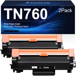 Compatible TN760 Toner  Black High Yield Replacement for  TN760 TN 730 TN-730/TN-760 for MFC-L2710DW DCP-L2550DW MFC-L2750DW HL-L2350DW HL-L2395DW HL-L2370DW Printer - 2 Pack