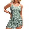Dokotoo Womens One Piece Swimsuits Strappy Swim Dress Tummy Control Bathing Suit with Skirt