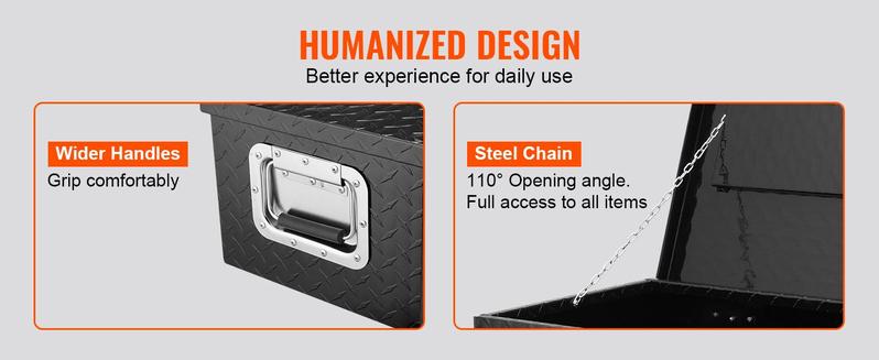 VEVOR Heavy Duty Aluminum Truck Bed Tool Box, TikTokShopBlackFriday, Diamond Plate Tool Box with Side Handle and Lock Keys, Storage Tool Box Chest Box Organizer for Pickup, RV, Trailer, Truck Bed, 30"x13"x9.6"