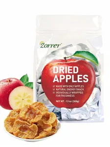 Zorrer Dried Apple Slices 13 oz, Soft Chewy Dehydrated Apples, No Sugar Added, 100% Natural Fruit Snack for Baking & Lunch Box