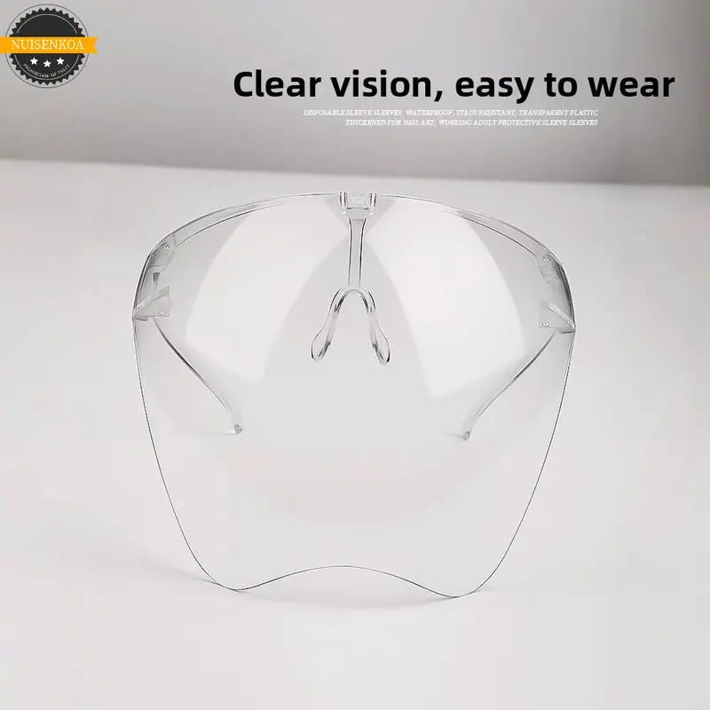 Nail Art Face Mask Dust-Proof Anti-Fog Full Face Hood, High-Definition Transparent Acrylic Shield for Professional Nail Techs, Reusable Protective Gear