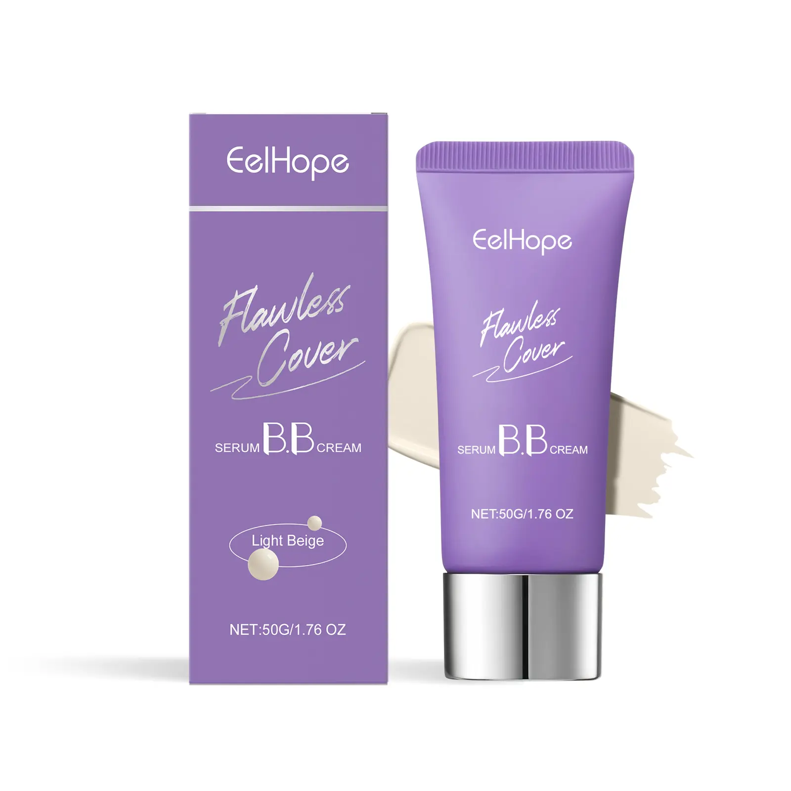 Light Beige Ivory Shade Daily Essential BB Cream - Moisturizing, Hydrating, Oil-Control, Blendable, Buildable Coverage Lightweight Tinted Moisturizer with Tinted Finish for Skin-First Routine, Blemish Corrector, No Tube Cosmetics