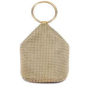 olga berg Bianca Ball Mesh Handle Bag in Gold