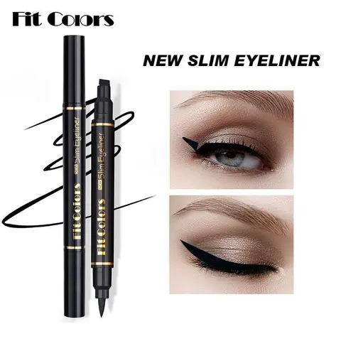 Double-Ended Triangle Wing Eyeliner Natural Classsic Black Color Waterproof Sweatproof Non-Smudge Stamp Pen Lipliner Makeup Blend Flawless Cosmetic