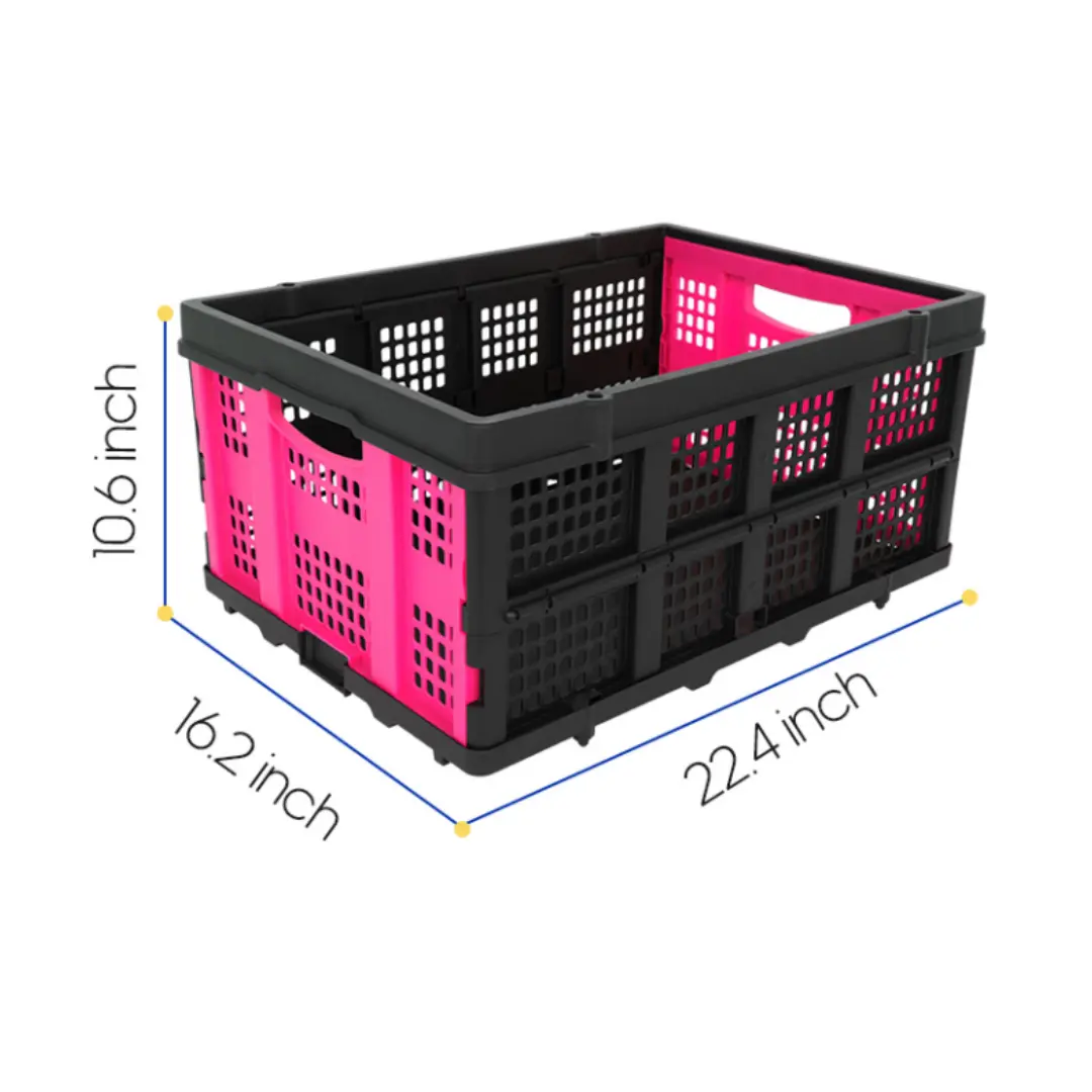 62L Portable Collapsible Storage Crate（Pink）