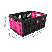 62L Portable Collapsible Storage Crate（Pink）