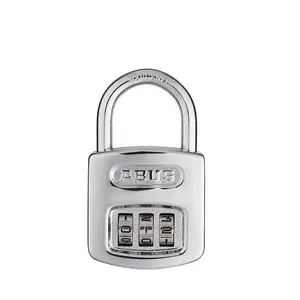 ABUS 160/40 C Steel Construction 3-Dial Resettable Combination Lock, 1" Chrome Shackle, Anti-Theft Lockable Security Padlock for Doors