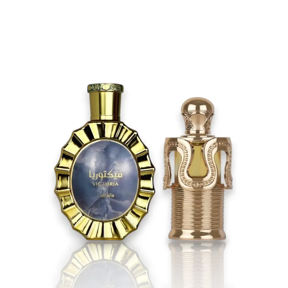 Lattafa Bundle | Victoria + Maitha | Women's Fragrance | 20 ML + 100 ML | Eau De Parfum + Concentrated Oil | Vanilla - Caramel & Amber