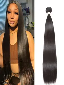 1PC 4A-NST Natural Black Silky Straight Human Hair Bundle, Brazilian Hair Weave