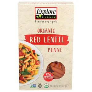 Explore Cuisine Pasta Red Lentil Penne - 8.000 OZ