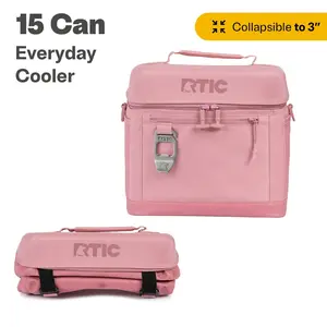 15 Can 16 qt Collapsible Soft Cooler with Bottle Opener, Dusty Rose