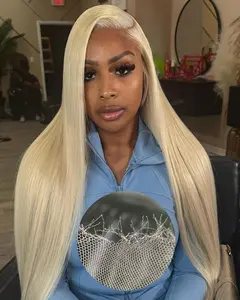 Lemoda 200% Density 613 Full 13x6 SKINLIKE Real HD Lace Frontal Body Wave Virgin Human Hair Wigs Invisible 0.10mm Ultra-Thin Invisible Lace Blonde Wig Human Hair For Women