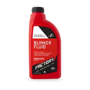 Factory Racing Parts High Performance Blinker Fluid 1 Quart (Empty) Bottle, Gag Gift, All Season Formula, Dad Joke, Car Guy Prank