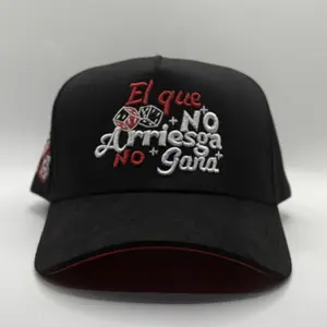 Vicera Brand El Que No Arriesga No Gana Snapback High-Quality Black Leather Hat with Dice Design