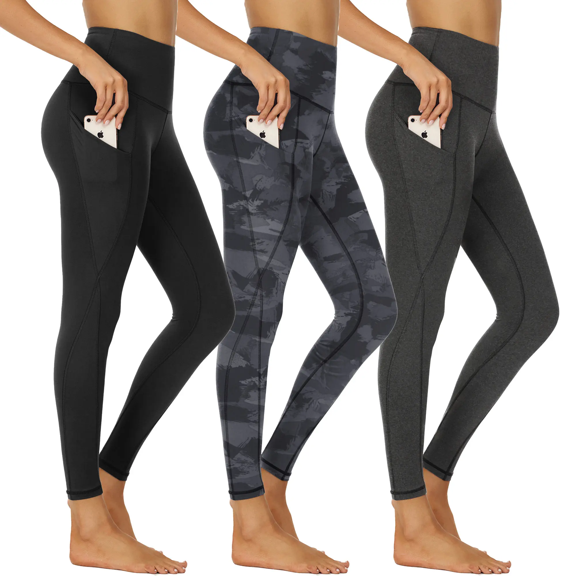 Black/ Black Print/ Deep Grey Healther (No Fleece)