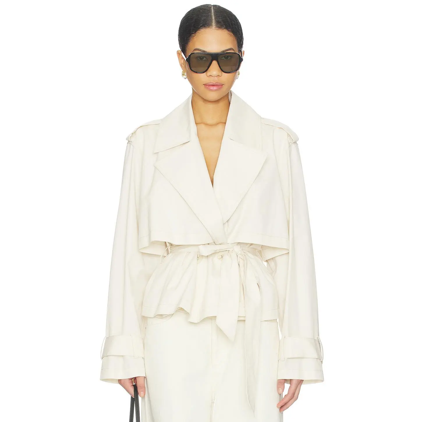 Joe's Jeans The Liz Cropped Trench Coat in Ecru