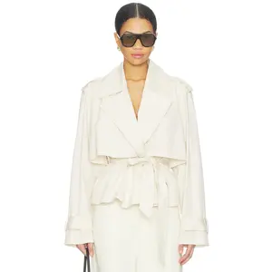 Joe's Jeans The Liz Cropped Trench Coat in Ecru