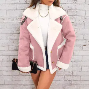 Fashionable plush collar jacket, warm casual winter jacket