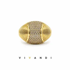 Vivandi Pavé Dome Adjustable Ring