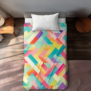 MWW C1DCTSW05UBAB0 Stripe Harmony Turquoise Twin Size Duvet Cover - Stylish Home Decor