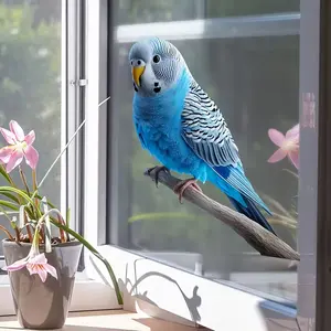 Parrot Pattern Tropical Window Sticker, Decorative Stickers, Reusable Static Adhesive, Easy Install Glass Decal, Home Decor for Bedroom Living Room Entrance Door