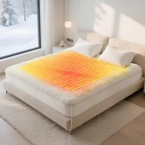 Heated Mattress Pad (Queen Size)- Memory & PreheatFunction, 4/8/12-Hour Auto Shut-Off, 3-Level TemperatureControl, Dual Controllers, Rapid Heating, Lambswool Material(Queen Size, 60” x 80”)