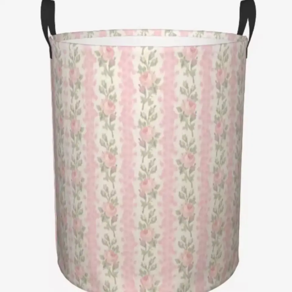 Flower Printed Laundry Basket