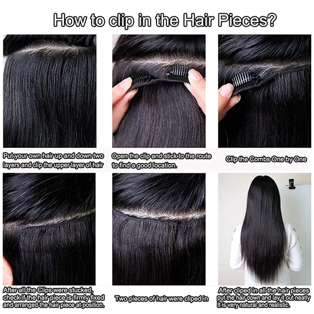GK Hair Kinky Straight Clip in Hair Extensions Real Human  display picture 1