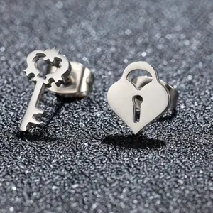 Romantic Heart Lock and Key Earrings – Cute Couple Style Gift for Birthdays, Weddings, Parties, or Everyday Outfits