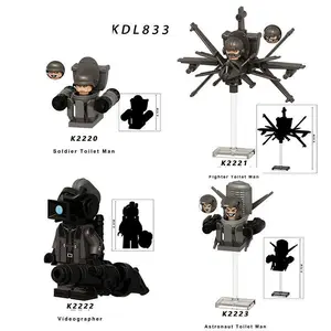 Skibidi Toilet Anime Cartoon Bricks Speakerman TV Man Cameraman Action MOC Toilet Man vs Monitor Building Blocks The Audio