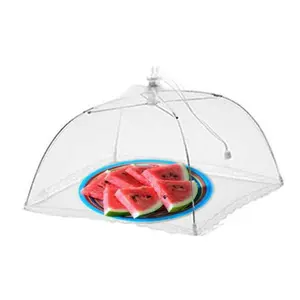 Collapsible Mesh Table Food Tent Cover, Pop-Up Large Jumbo Outdoor Umbrella with Steel Frame, 17x17 in