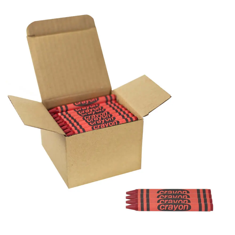 Lucky Art Crayonology 80 Count Single Color Crayons – Red Bulk Pack for Classrooms, Teachers & Party Favors | Non-Toxic ASTM Certified