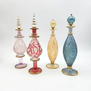Egyptian Perfume Bottle Arabic Etched Assorted - Made in Egypt