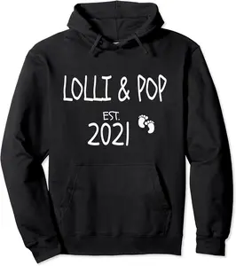 Lolli Lolly Pop Established 2021 Pops Couples Baby Feet Pullover Hoodie - Taliyaannhun Shop 46B08KT1J21H