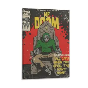 MF DOOM Print Poster. Home Decor for Bathroom, Bedroom, Office, Living Room. Canvas Poster. Poster Canvas Wall Art For Bedroom Decor Bar Office Room Decor Gift