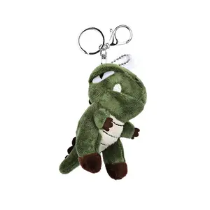 Cute Green Dinosaur Plush Keychain, 10cm Mini T-Rex Bag Charm, Kawaii Dino Pendant