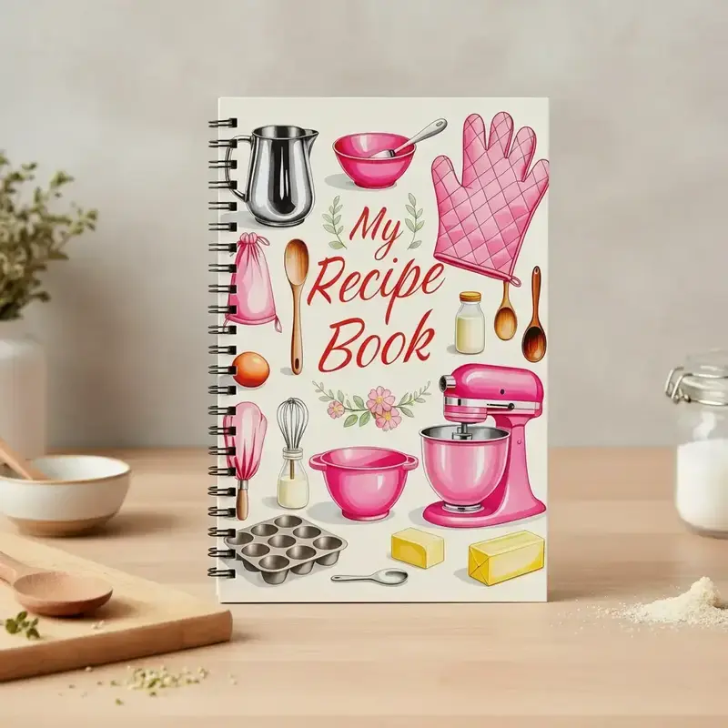 Fun Recipe Notebook Logbook 1pc, Personal Blank Recipe Manual, Recipe Notebook for Recording Homemade Recipes, Scrapbook Craft Supplies, Fill Blank Journal