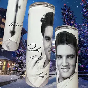Black and white Elvis tumbler