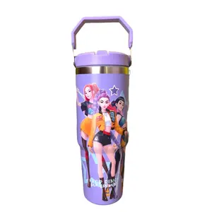 Huntress Team Water Cup 30 Handheld Car Cup Ice Dominator Vacuum Suction Straw Cup Stainless Steel Insulated Bottle