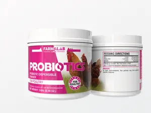 Farmalab Probiotics Dispersable Powder for Poultry Chickens Hens Roosters Ducks 240 gm Live Microorganisms Lactobacillus Acidophilus Casei Digestive Health Supplement