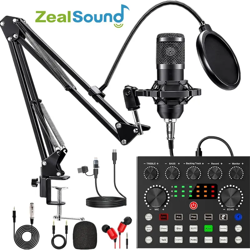 ZealSound V8S All-Metal Content Creator Bundle Kit - USB Type-A