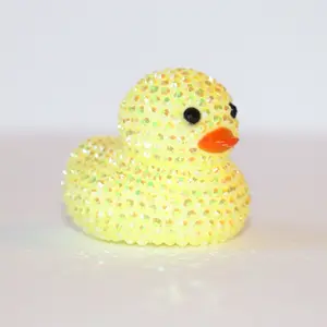 Solid color rhinestone rubber ducky + glow in the dark