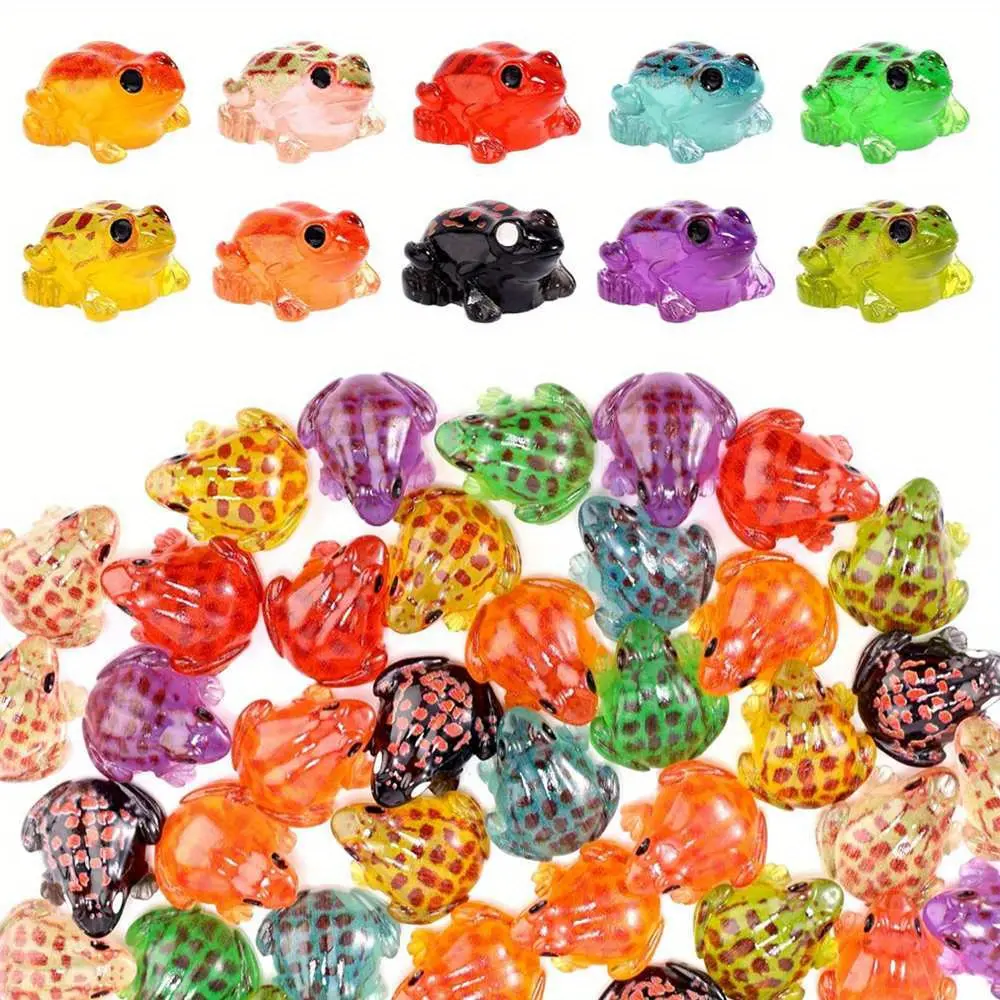 20pcs Glow-In-The-Dark Frog Figurines, Decorative Figurines, Micro Landscape Frog Decor, Mini Frog Sculptures, Resin Animal Sculptures, Frog Statues for Home Desk, Resin Office Decor