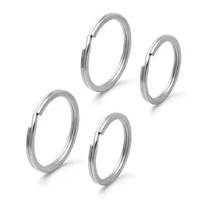 316 Stainless Steel Key Rings 4 Pack 2x1.18in & 2x1.37in Rustproof Heavy Duty Split Rings for Car Keys Dog Tags Diving Boating Outdoor Pool Lab DIY Crafts