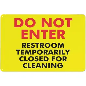 Do Not Enter Restroom Temporarily Closed For Cleaning Sign Sign, 8 X 12 Grade Reflective Sheeting Rust Free Aluminum, Weather Resistant, Waterproof, Easy To Mount