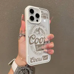 Vintage COORS Letter Pattern Premium Phone Cases For IPhone 16 15 14 Pro Max 13 12 11 Plus Smartphone Shockproof Protection Acrylic Cover Cellphone Protective Case Aesthetic Resistance Casing
