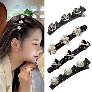 Sparkling Crystal Stone Braided Hair Clips for Women and Girls,Rhinestone Hair Clips Hair Braid Clips, Easily Braided Hair Bands, Shiny Rhinestone Hair Clip (Colorful, 4PCS)
