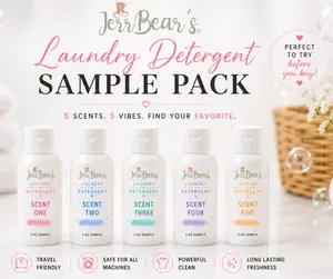 JerrBear's Scented Concentrated Laundry Detergent -SAMPLES, Baby & Maternity Laundry Fragrance Detergent for Baby Care & Health